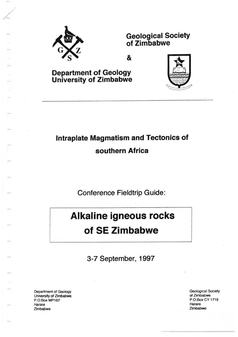Cover of Intraplate Magmatism 1997 GSZ Trip to Alkaline Rocks SE Zimbabwe